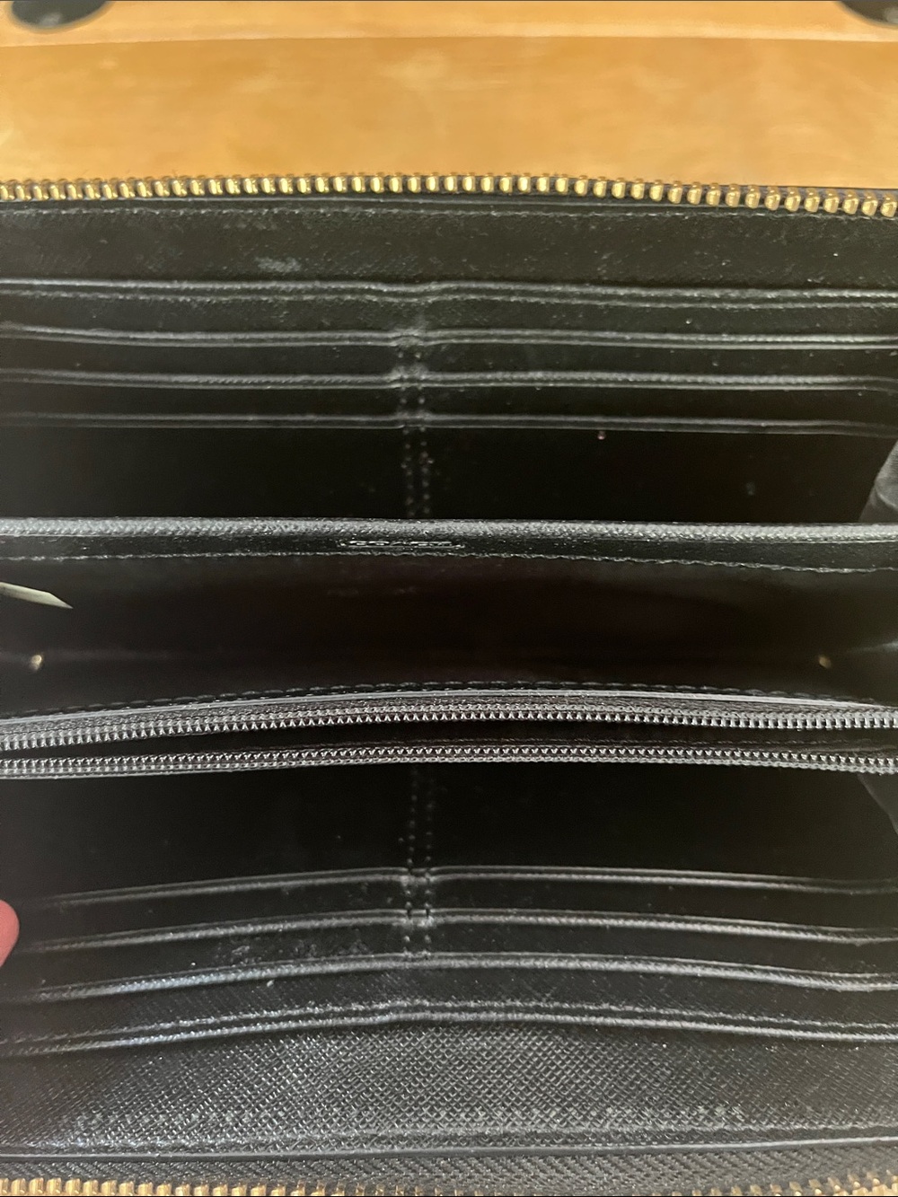 Coach Black Leather Zip Wallet with Gold Buckle - Picture 4 of 5